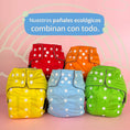 Cargar la imagen en la vista de la galería, 5 pañales ecológicos de tela bambú + 6 insertos de 4 capas Babybamboo